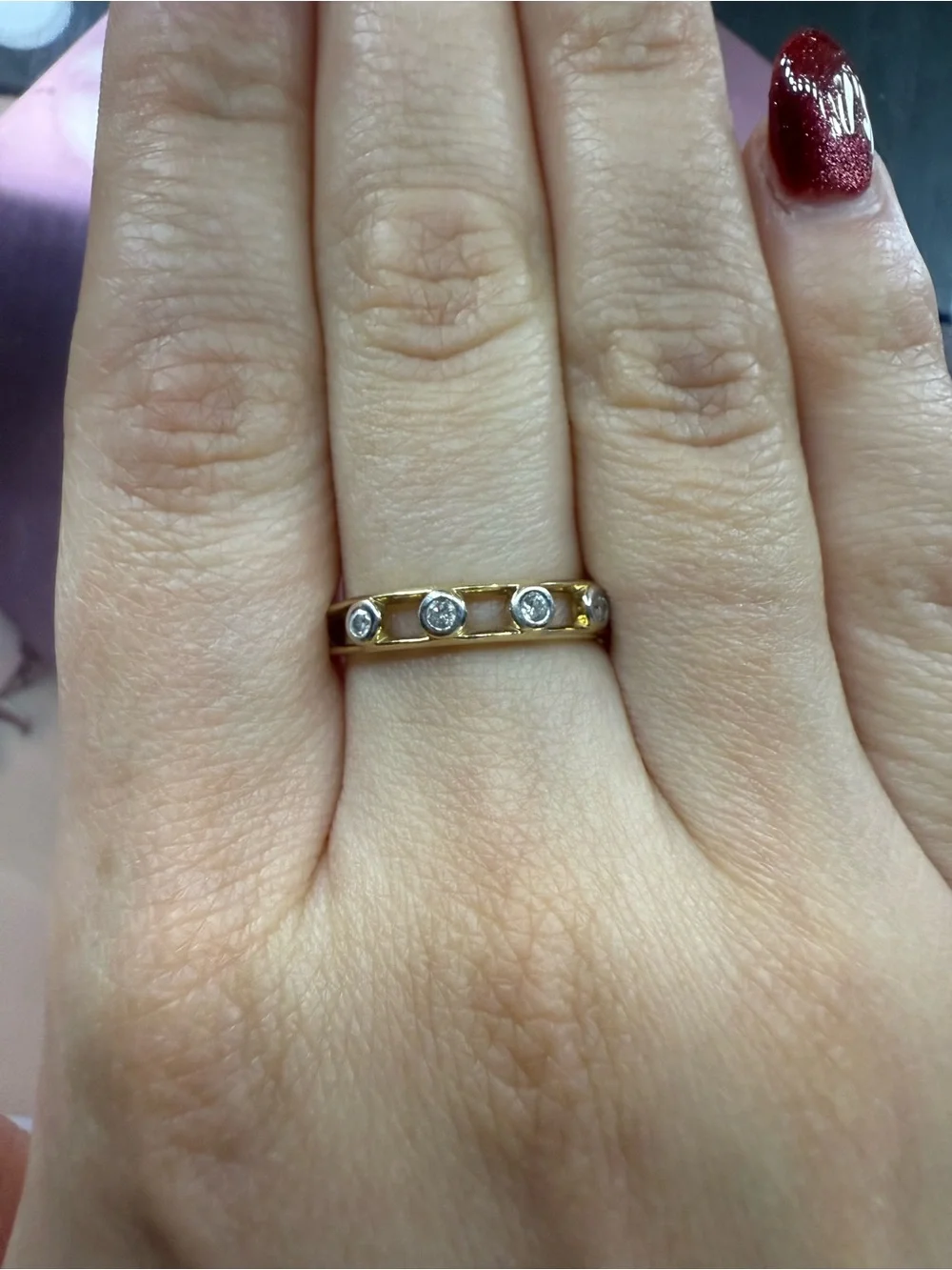 Two-Tone Diamond Bubble Band
